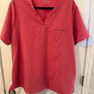 Mandala Coral V-Neck Scrub Top